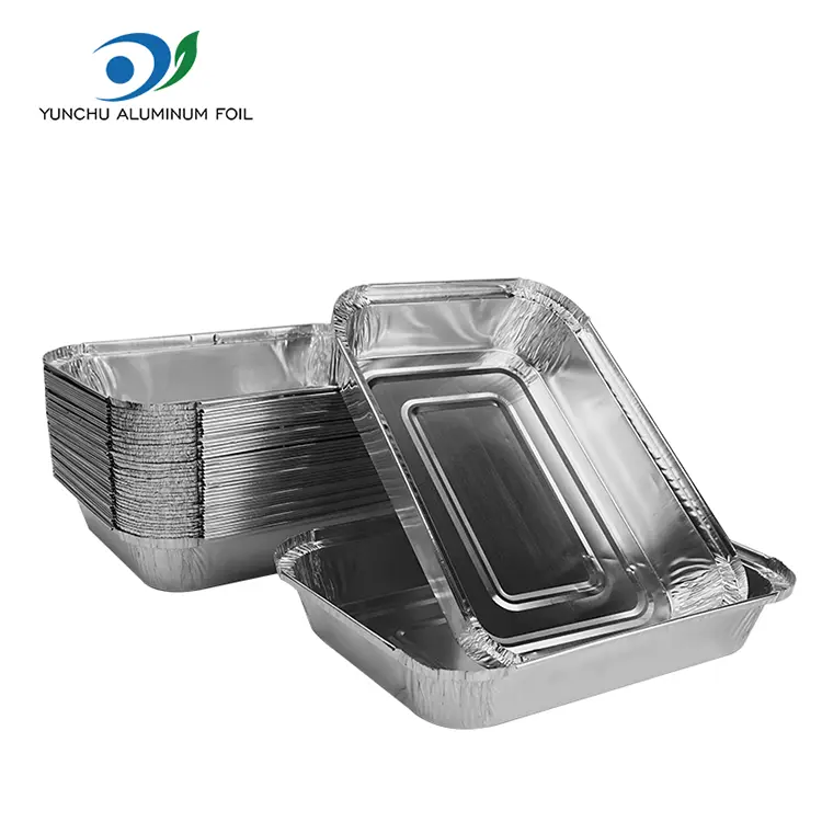 Folie de copt dreptunghiulară din folie de argint din aluminiu