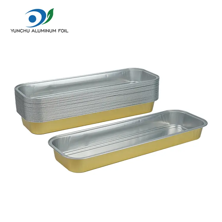 Recipiente de folie de aluminiu cu pâine dreptunghiulară cu pâine netedă Recipiente de folie de aluminiu cu pâine dreptunghiulară cu pâine netedă