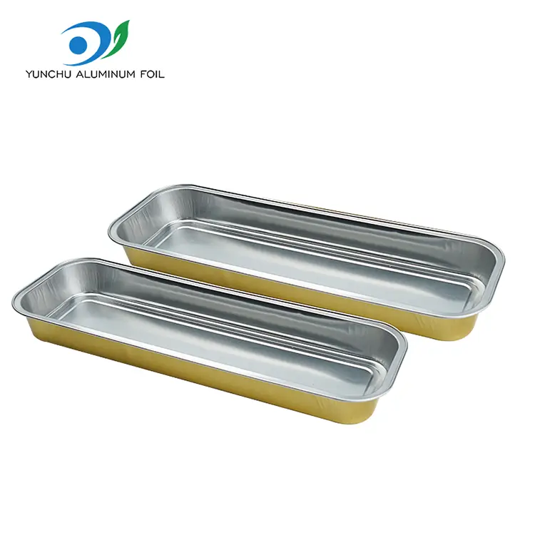 Recipiente de folie de aluminiu cu pâine dreptunghiulară cu pâine netedă