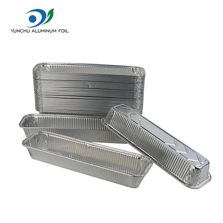 Tavă dreptunghiulară de pâine care coace folie din aluminiu de argint