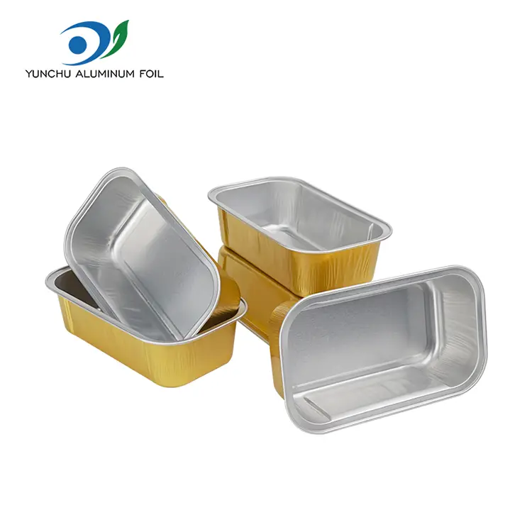 Cutie de tort dreptunghiulară termică încălzit recipiente din folie de aluminiu sigilat din aluminiu