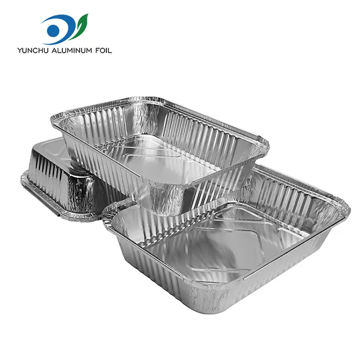 Containere de folie de aluminiu din aluminiu de argint de preluare dreptunghiulară