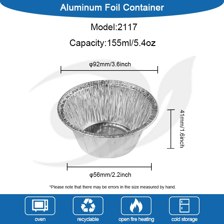 Tort de coacere rotundă din argint din aluminiu folie recipient