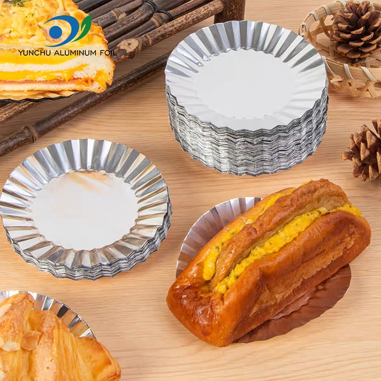 Tin de tort rotund de copt cu recipient cu folie de aluminiu din argint