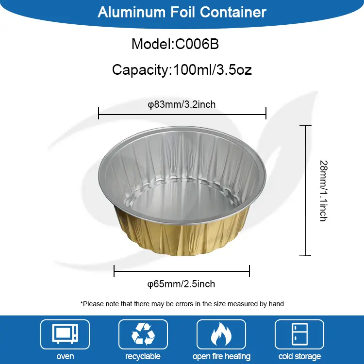 Pahare rotunde de copt de tort recipiente cu folie de aluminiu neted