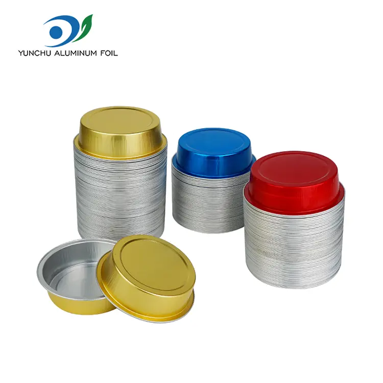 Recipiente cu folie de aluminiu cu pereți netede de copt rotund Recipiente cu folie de aluminiu cu pereți netede de copt rotund