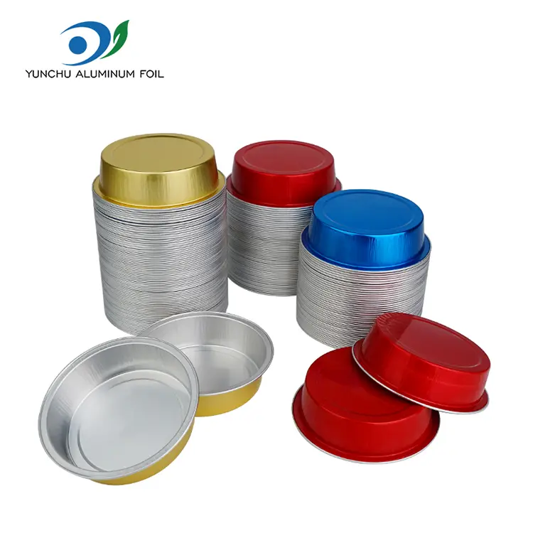 Recipiente cu folie de aluminiu cu pereți netede de copt rotund