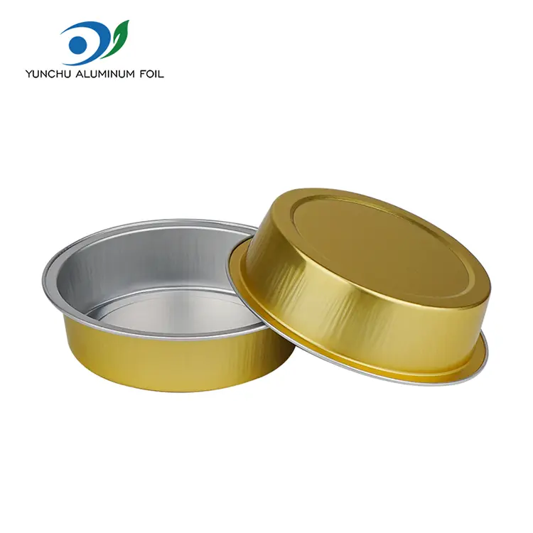 Recipiente cu folie de aluminiu cu pereți netede de copt rotund