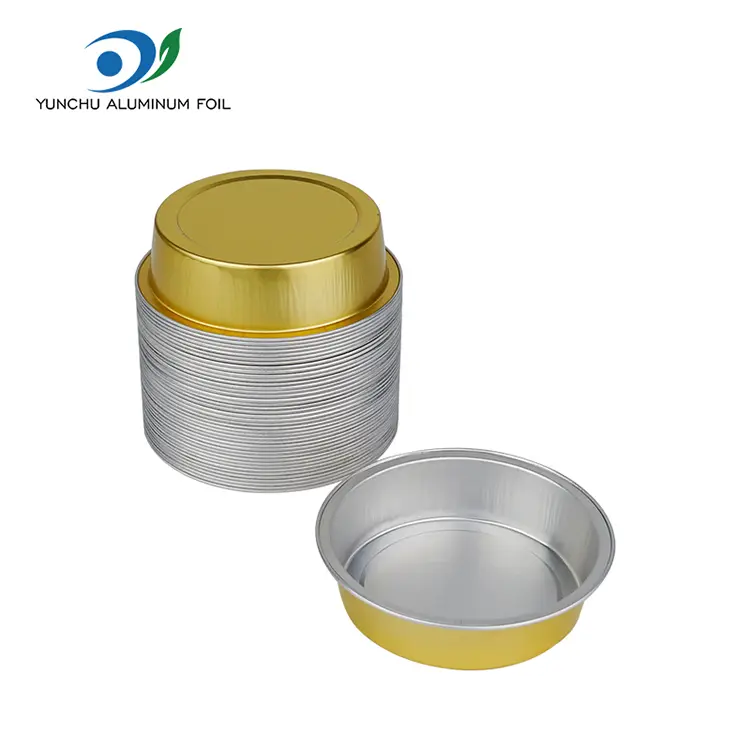 Recipiente cu folie de aluminiu cu pereți netede de copt rotund