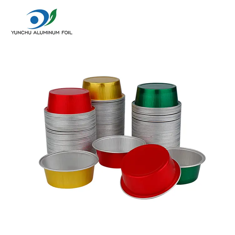 Căni rotunde de copt de desert recipiente cu folie de aluminiu cu pereți neted