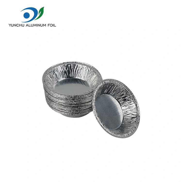 Tartă rotundă pentru ouă pentru gustări recipient cu folie de aluminiu din aluminiu argintiu