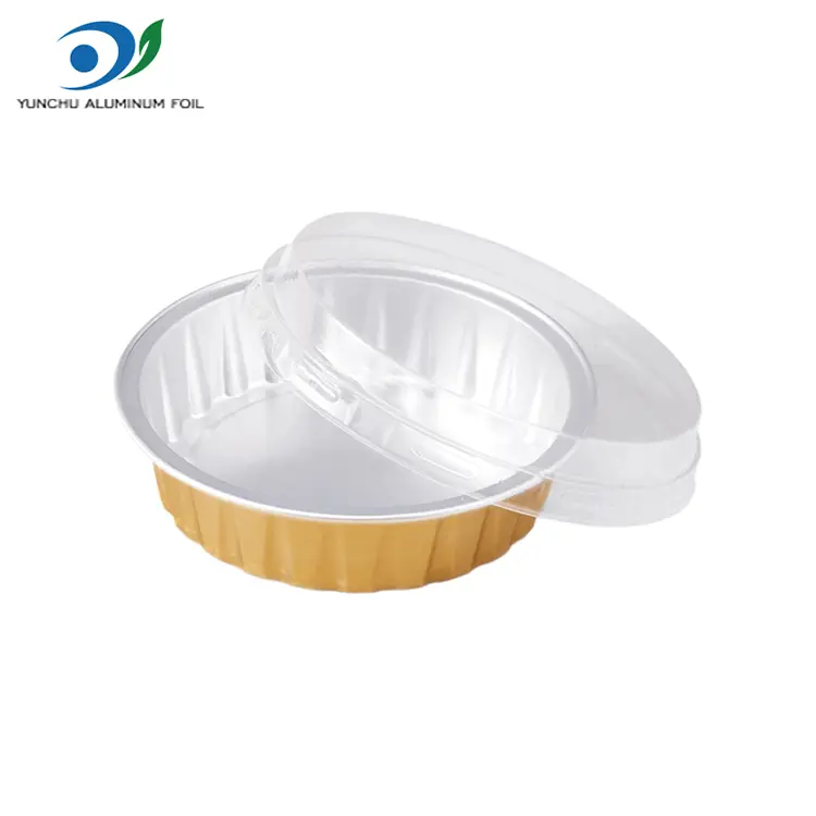Recipiente rotunde cu folie de aluminiu cu pereți netede din aluminiu