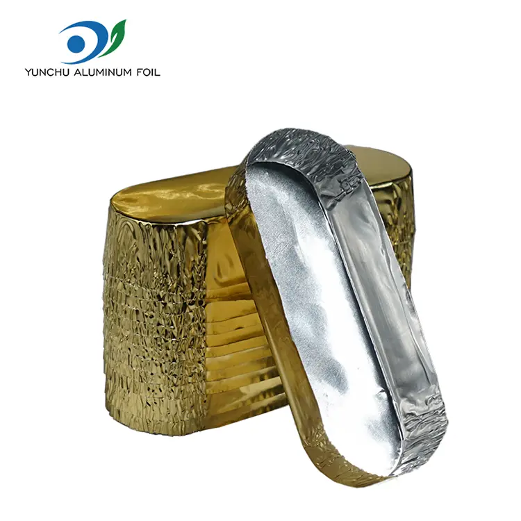 Mici recipiente cu folie de aluminiu de argint oval