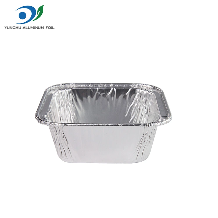 Containere de folie din aluminiu din aluminiu de argint pătrat friteu