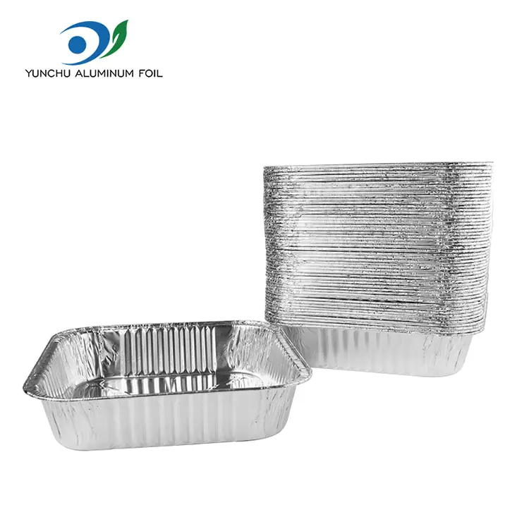Recipiente pătrate din folie de aluminiu pentru ambalare și catering
