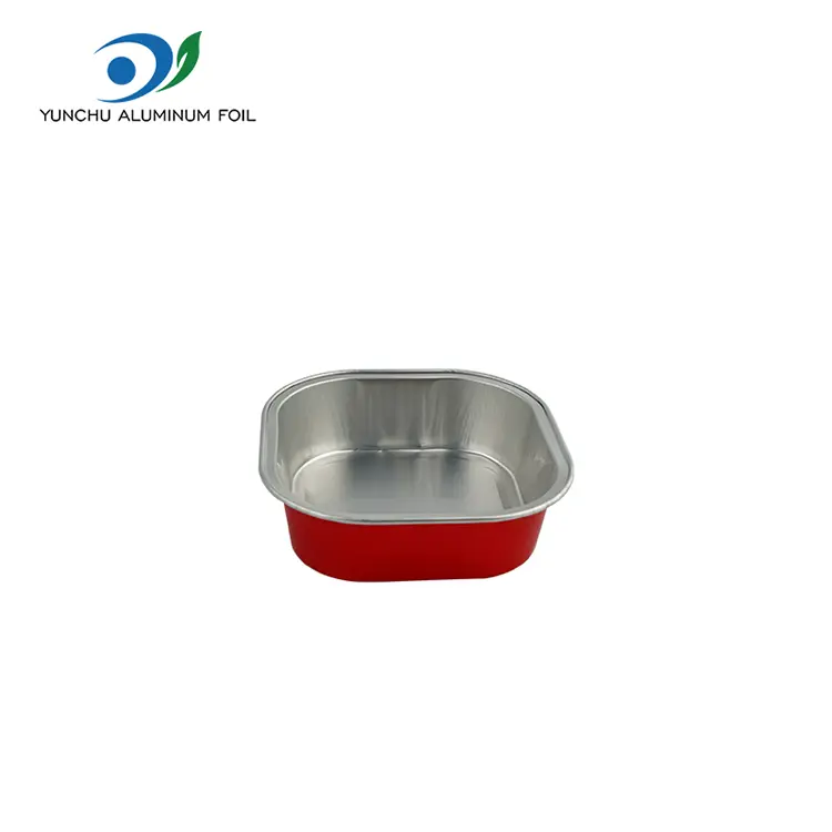 Cotainere de folie de aluminiu neted de coacere pătrată pentru coacere netedă