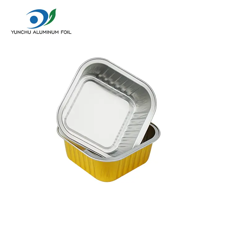 Cupa pătrată pentru tort netezită recipiente din folie de aluminiu