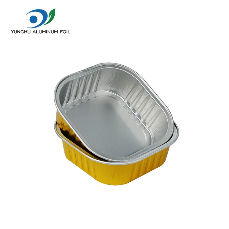 Containere de folie de aluminiu cu pereți neted de căldură pătrată